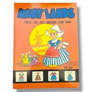 Vintage 1978 Dean Many Lands Press-Out Paper Doll Dressing Story Book Uncut
